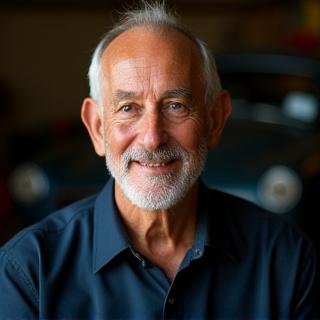 Retrato de Carlos Vega, Maestro Mecánico y Fundador de Legado Rodante.